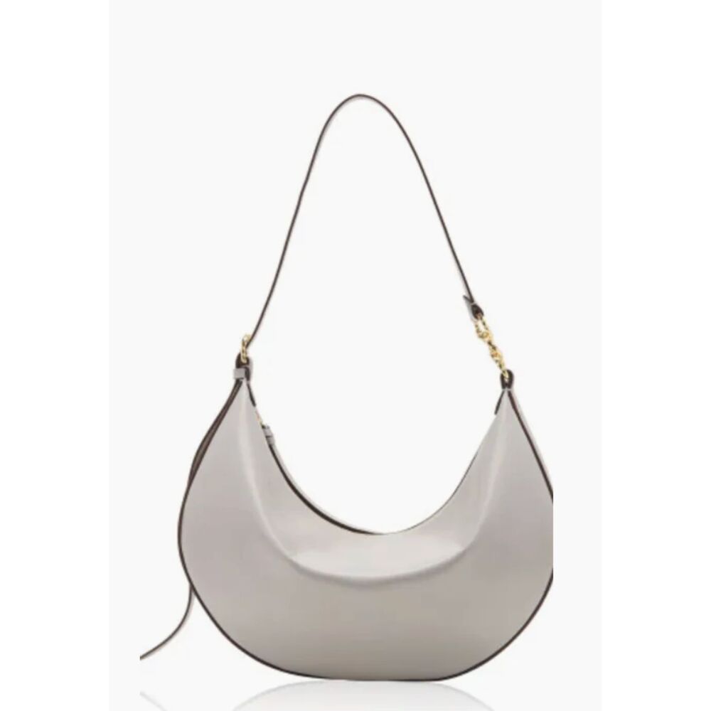 Ulla Johnson Twyla Large Hobo Crossbody Bag Dove Grey Taupe Calfskin Leather